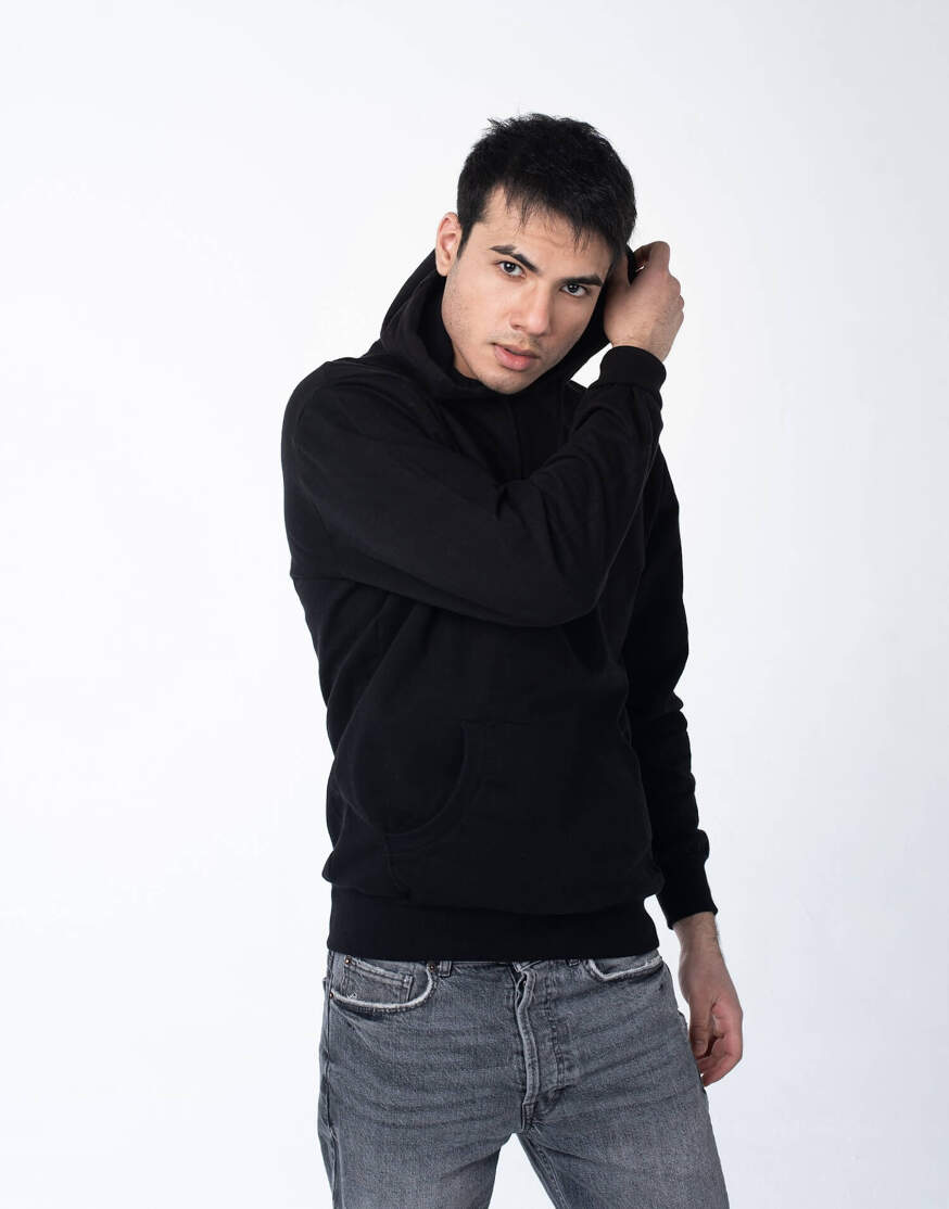 Чёрное мужское худи оптом