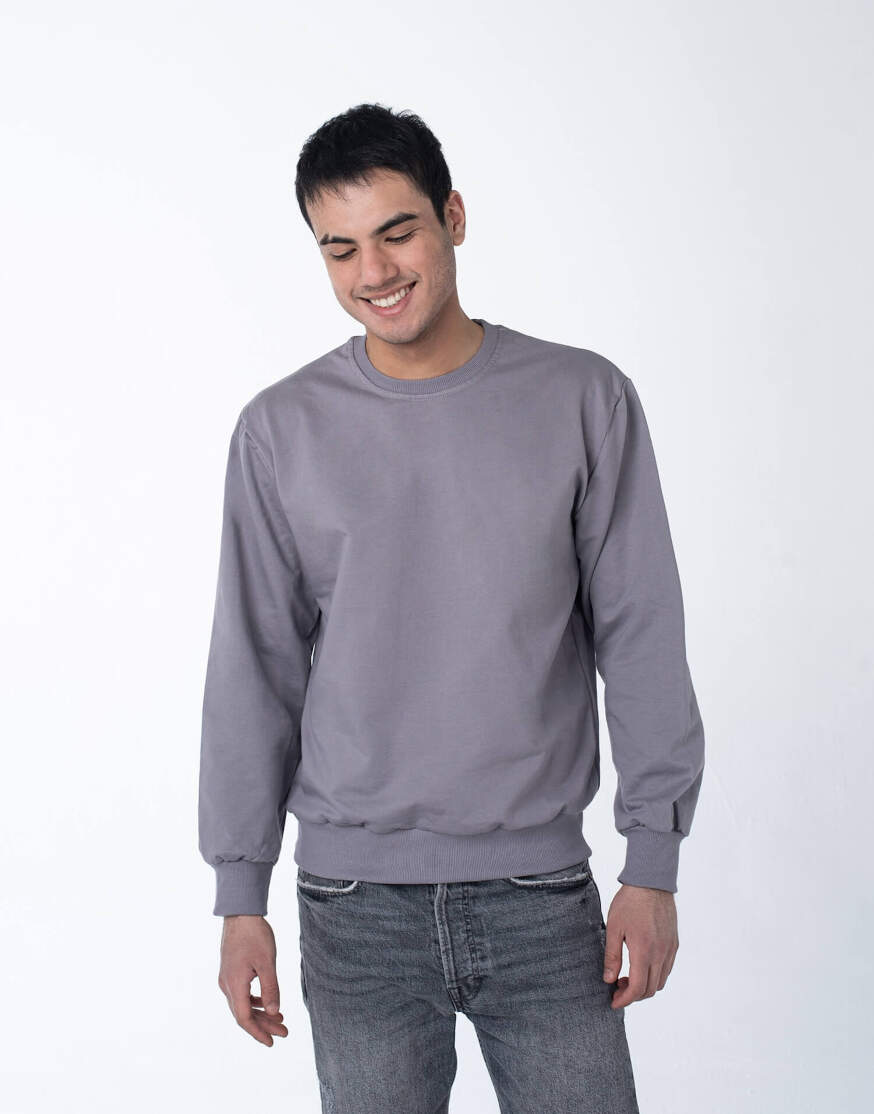 Светло-серый свитшот мужской оптом